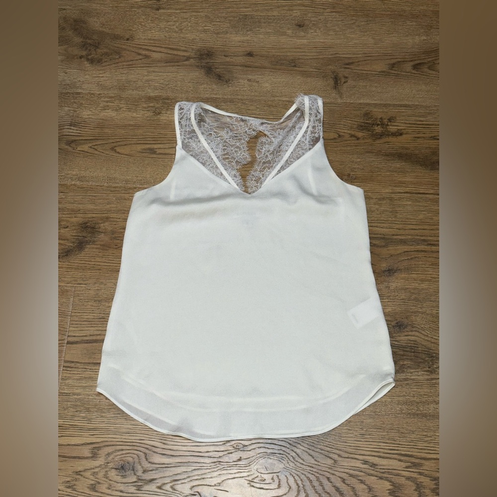 Express Elegant Cream Lace Trim Women's Top